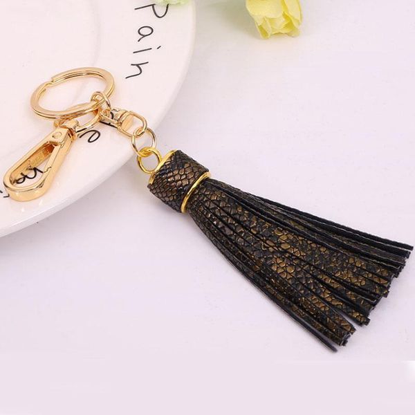 

fashion key chain accessories women tassel key ring leather snake skin design car keychain jewelry charm bag pendants gl5008 h jllxcl, Silver