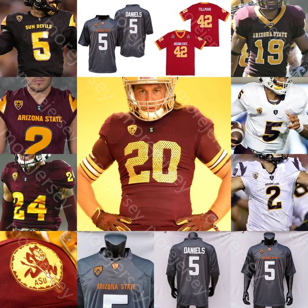 

custom arizona state asu football jersey ncaa college deamonte trayanum rachaad white lole tyler johnson frank darby daniels harry aiyuk, Black