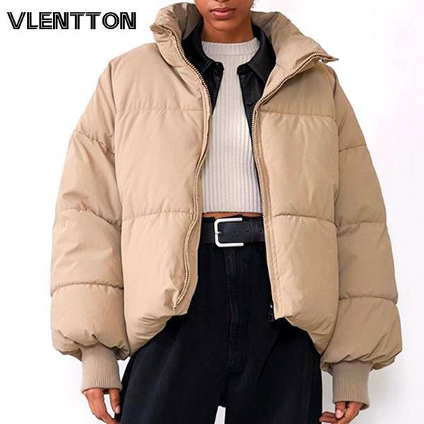 

autumn winter oversized women thick warm black snow parkas coat solid zipper casual loose short jacket outwear female mujer1