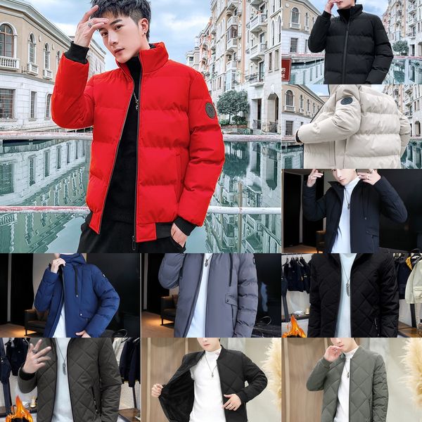 

2020 new jacket jacketcotton- down jacketpadded men's winter plush and thickened fashionable korean student's coat winter cotton p, Blue