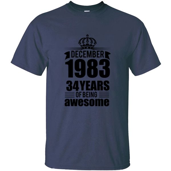 

casual december 1983 34 years of being awesome t shirt for men clothes comics boy girl tshirts short sleeve sport hooded sweatshirt hoodie