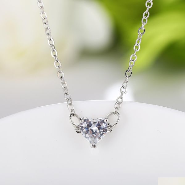 

popular personality fashion new zircon peach heart love n sqcmwr beauty888, Silver