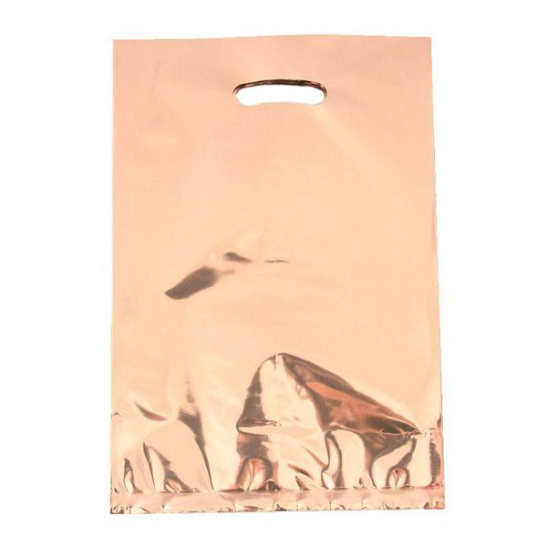 

20pcs/lot rose gold color metallic foil gift bags fluorescence color theme metallic foil candy bags rose gold theme loot