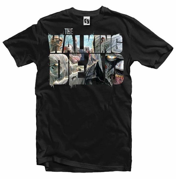 

новое лето мужчины горячие продажи моды эксклюзив мужские футболки - the walking dead дизайн o-образным вырезом топы tee рубашки спорта с ка