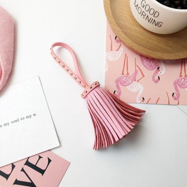 

12pcs lot personalized suede tassel pendants leather tassels for keychain bag cellphone pendant home decoration diy accessories h bbydfp