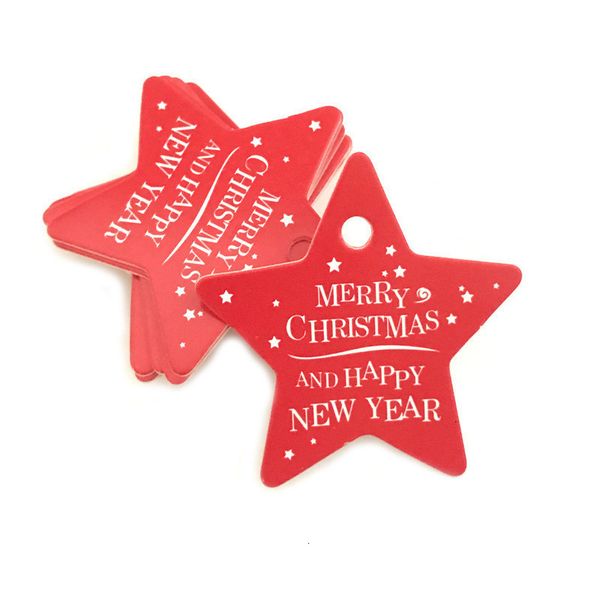 

100pcs/lot hang tag crafts paper merry diy christmas gift baking wrapping decorative label