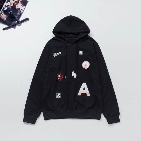 

дизайнер мужские толстовки luxury streetwear напечатанная письмом женские толстовки с длинным рукавом hole wide талией пуловер хорошее качес, Black