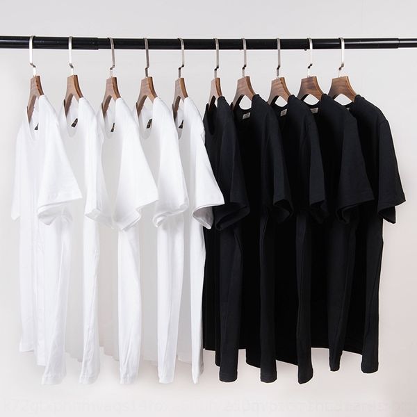 

iante t-shirt sleeve cotton women's short 200g t-shirt combed cotton round neck loose oversized trendy menswear color 0uv4w, White