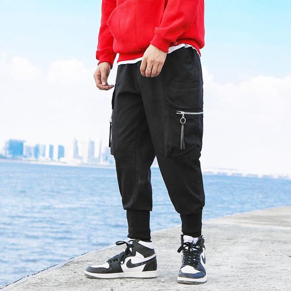 

men's pants mens side arrow printed patchwork harem joggers fashion hip hop casual streetwear trousers male 5xl, Black