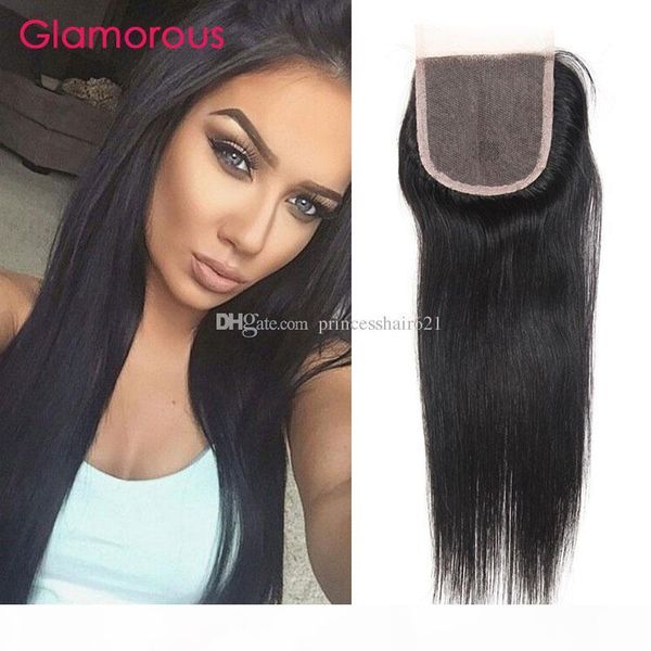 

glamorous malaysian peruvian indian brazilian straight hair closure 1pcs virgin remy hair lace closures original human hair pieces for women, Black;brown