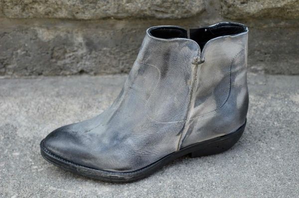 

boots women ankle flats shoes woman vintage pu leather autumn warm plus size shoe chaussures femme zapatos mujer sapato d22341, Black