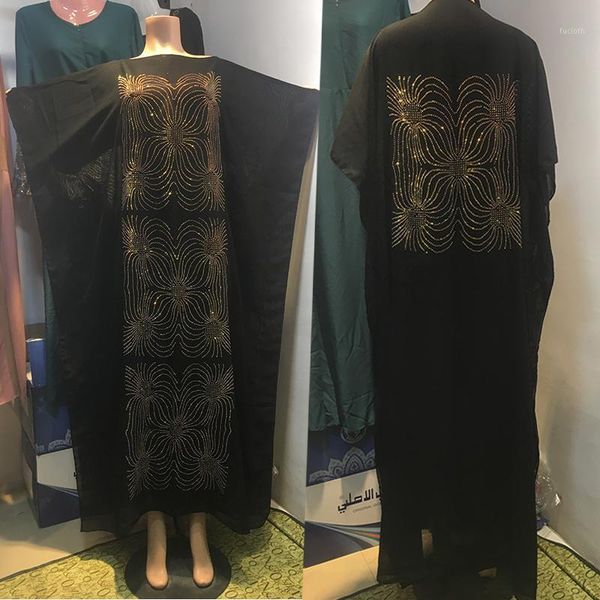 

newfashion african style abaya long dashiki diamond golden clothes black dress kalama loose and comfortable muslim robe for lady1, Red