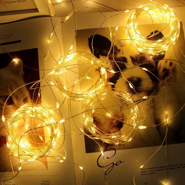 

100м led copper wire гирлянд рождественской елки fairy огни открытый пульт дистанционного управления для патио главная улица свадьба garland