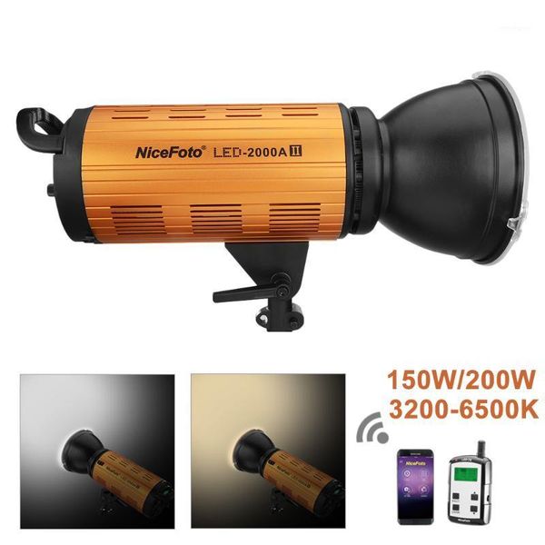 

flash heads nicefoto 150w 200w led video light 3200-6500k bowens mount pography lighting lamp support remote control app control1