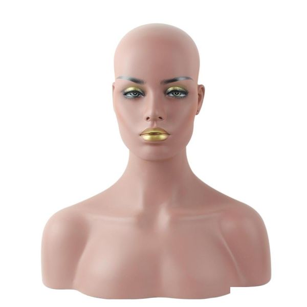 

brand new four different skin and makeup female realistic fiberglass afro-american mannequin head bust for l sqcapk bdehair, White
