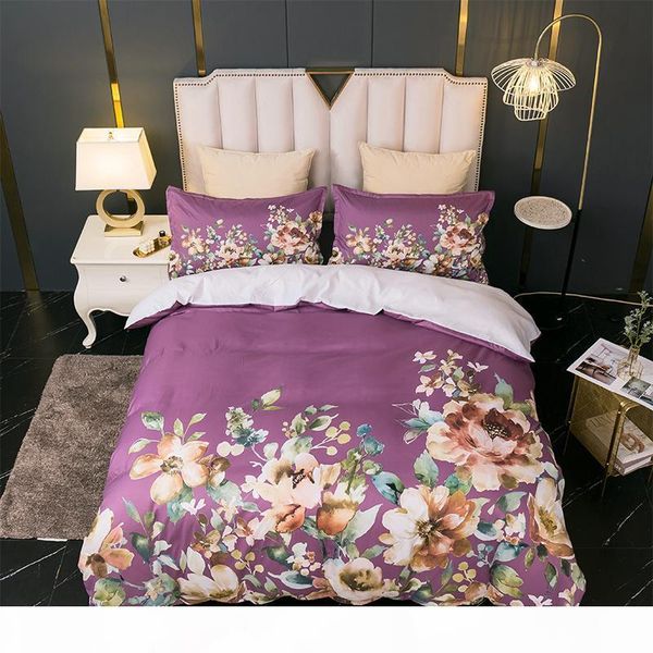 

фиолетовый цветы шаблон reactive печатных комплекты постельных принадлежностей шлифование пододеяльник + наволочка set твин полный  kin