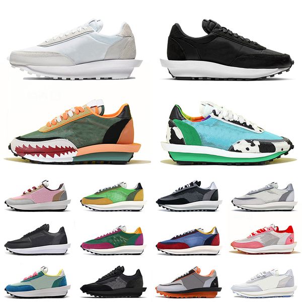 

sale 2021 new quality running shoes sacais ldv waffle nylon white black varsity blue green gusto chunky dunky mens womens trainers 36-45, White;red