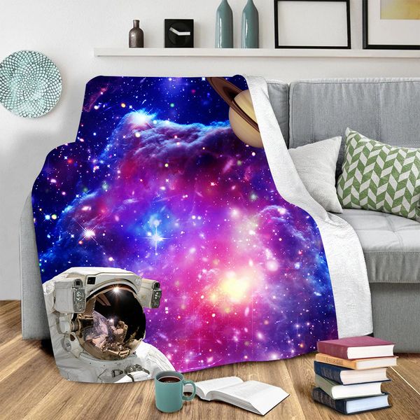 

galaxy астронавт 3d printed флис одеяло для кровати туризма пикника толстых quilt модного покрывала sherpa throw одеяла 01