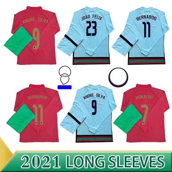 

2020 soccer jersey ronaldo guerreiro dias guedes silva carvalho pereira 2021 home away long sleeve high-quality football clothes, Black;yellow