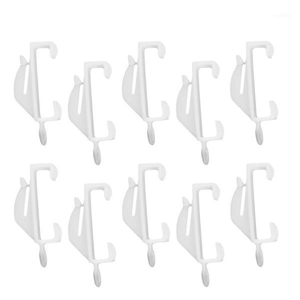 

hooks & rails 50pcs plastic curtain rail sliding for decorative track (white)1