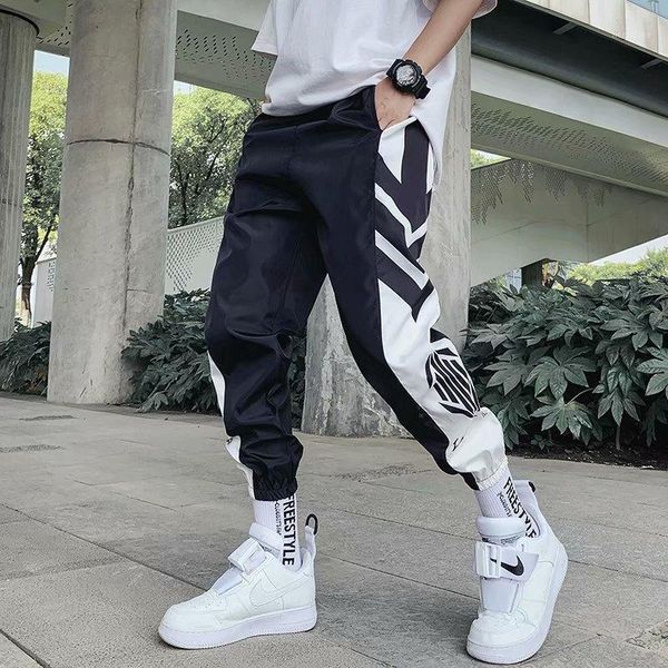 

men's pants pocket cool loose men sweatpants hiphop striped new fashion black joggers pants trousers men streetwear1