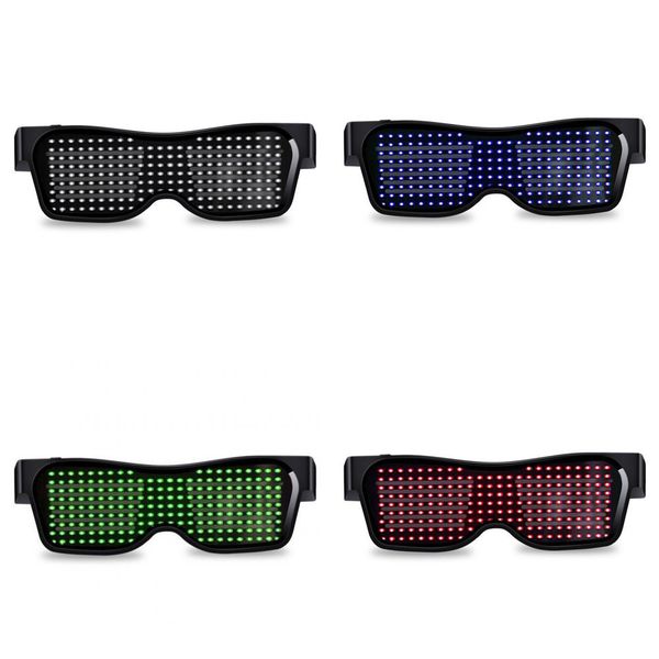 

magic flash halloween party bluetooth control application editable text diy usb led dj sun glasses concert light toy