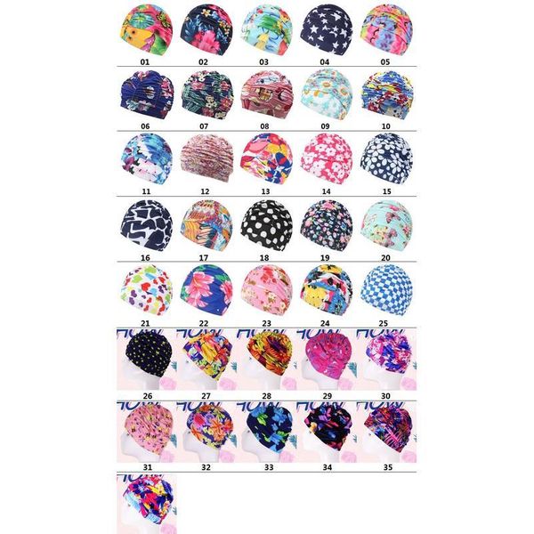 

women swimming cap girls long hair elastic bathing hat swimming cap stretch drape plus size swim pool sport nylo bbyhkb