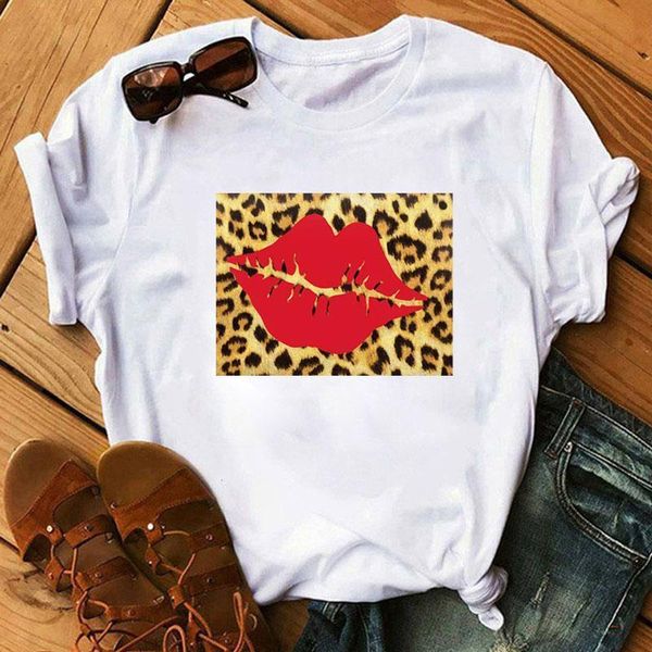 

red leopard leopard печать футболка футболка мода женщины футболка женские прохладные топы тоо летние женщины tee рубашки графическая футбол, White