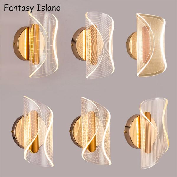 

wall lamp 2021 modern minimalist lamps living room bedroom bedside 8w ac185-265v led sconce gold aisle lighting decoration