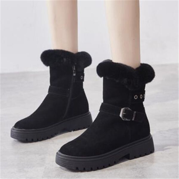 

women's 2021 new shoes winter thick warm snow black khaki teddy boots 6wc1