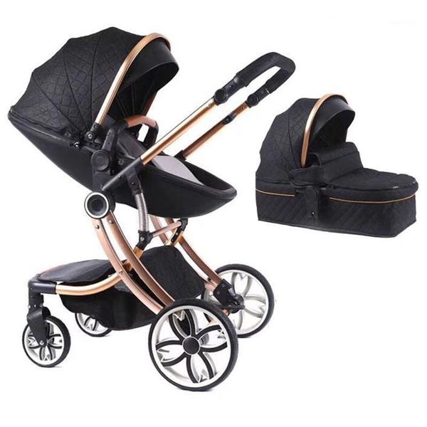 

strollers# black color children travel system luxury egg baby stroller1