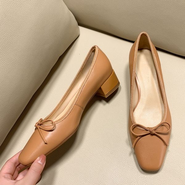 

pumps 2021 female 22-25 in solid fashion simplicity leather+ lambskin sewing women's bow-knot shoes f2w2, Black