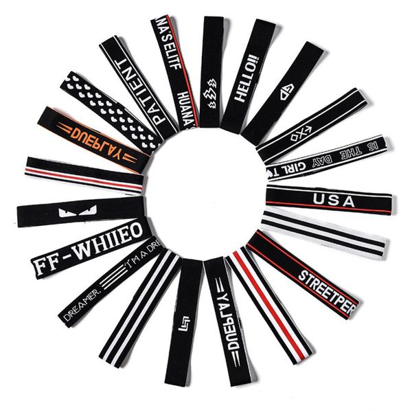 

lots style fashion letter stripe sport yoga dance biker wide headband hood stretch ribbon hairband elastic man/women head wrap, Pink