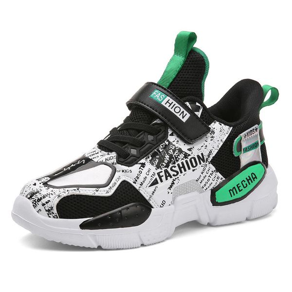 

boys sneakers basketball sports for cagilkzel high children's quality breathable running kids shoes chaussure enfant, Black