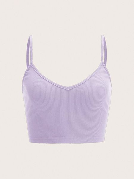 

solid rib-knit cami r9cj#, White
