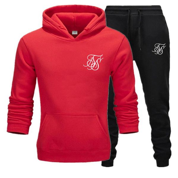 

autumn winter men brand tracksuit new era men's hoodies + sweatpants two piece sportswear 2022 chandal casual sets male clothes, Gray