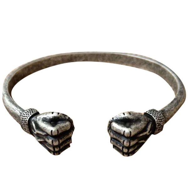 

bangle rock glamour fist hip hop bracelet men's retro simple jewelry gift, Black