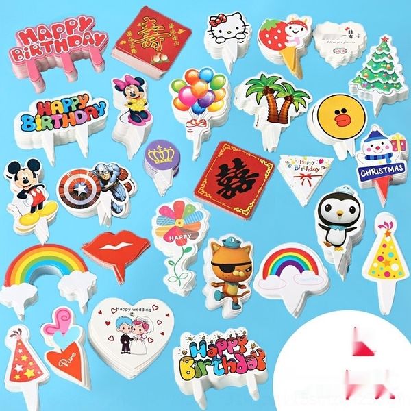 

rgak6 cake fruit baking decoration insert pass children fruit baking dessert turn insert table happy card card sugar pendulum m2cwo