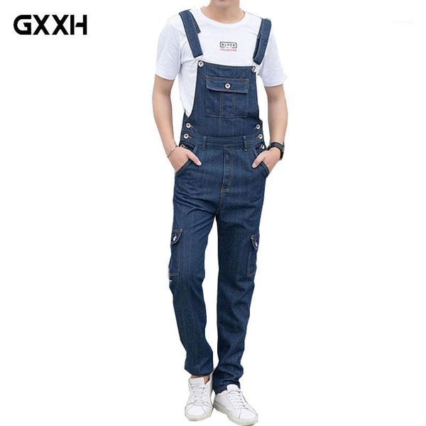

2020 korean version of the cowboy bibs men's bib pants casual boys jumpsuit men's suspenders straight jeans size s-3xl 4xl 5xl1, Blue