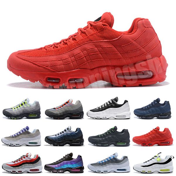 

og mens running shoes womens chaussures triple black white navy blue neon grape solar red sport sneakers trainers size 36-46, White;red