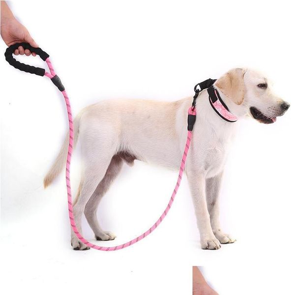 

pet supplies reflective multicolor soft round rope dog leash chain pull belt comforta jllkki warmslove