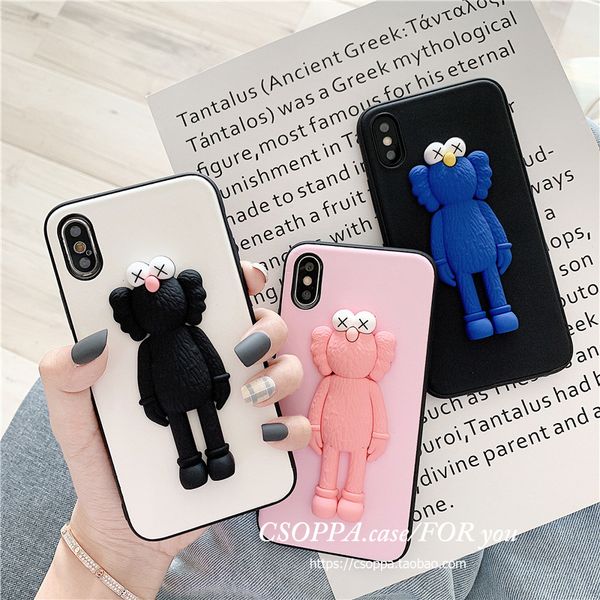 

iphone дело дизайнер стерео куклы iphone11pro max случай мобильного телефона подходит для 11pro 7 / 8plus / xr / xs защита от падения пара с