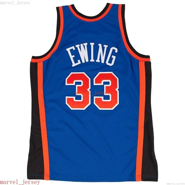 100% Costurado Patrick Ewing # 33 Mitchell Ness Royal 1996-97 Jersey XS-6XL Mens Mens Basquete Jerseys Homens baratos Mulheres Juventude