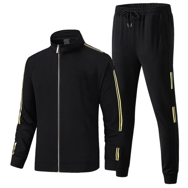 

men's tracksuit black sportswear jacket + pants two piece suit causal active tracksuit football sports outdoor wear winter autumn plus, Gray