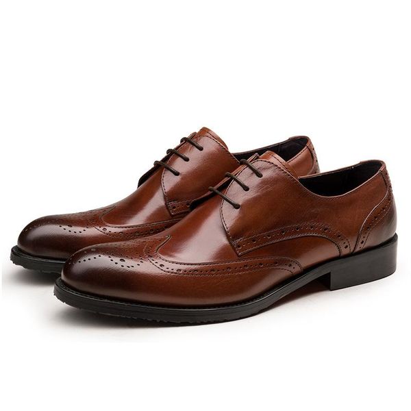 

men's leather shoes oxfords round toe formal wear leather shoes oxfords round toe work wear wedding, Black