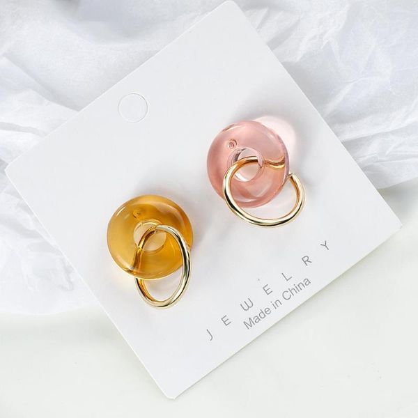 

aensoa simple 2020 korean acrylic drop earrings for women geometric transparent multicolor dangle earrings fashion jewelry ins1, Silver