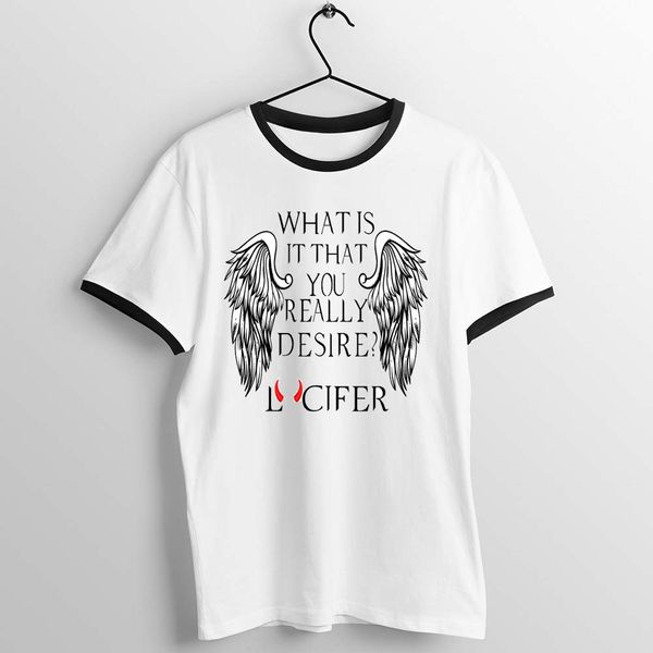 

black trim lucifer morningstar what is that you truly desire the fallen angel devil satan awesome artwork printed sweatshirt hoodie t shirt