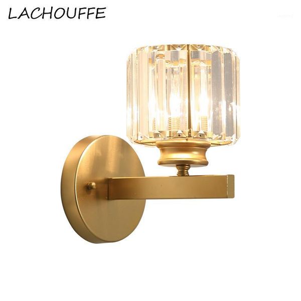 

american simple crystal wall lamp sconces modern creative led light fixtures bedside corridor stairs loft decor lamps luminaire1