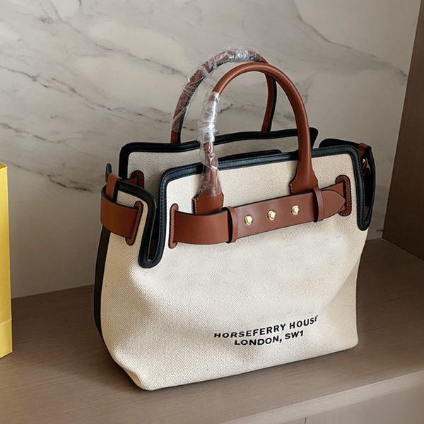 

large canvas tote ladies handbag shopping bags coffee totes bags handbags purse fashion white two-tone letters shoulder bag
