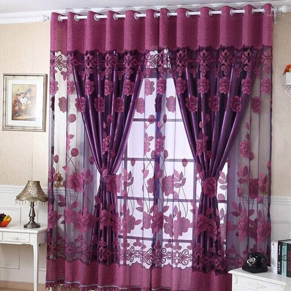 

250cmx100cm print floral voile door curtain window room curtain divider scarf fashion beauty bedroom1